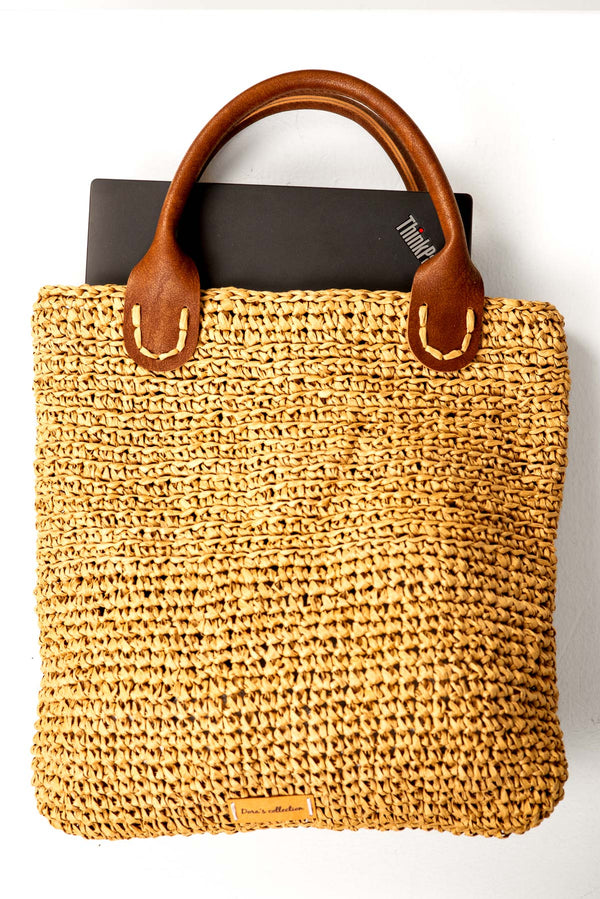 Raffia PC bag